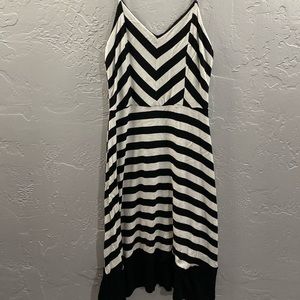 Black and white striped dress
